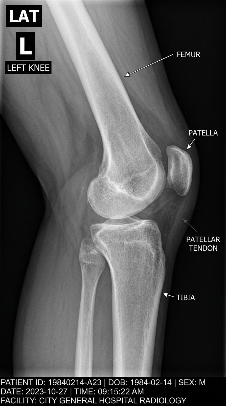 Orthopedic treatment – X-ray of human knee joint